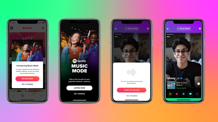 tinder is partnering with spotify to launch a new music mode feature