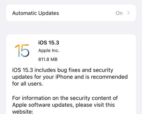 apple releases ios 15 3 with fix for actively exploited iphone flaw