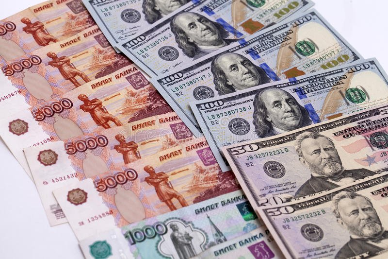 currency exchange rate ruble against dollar new banknote hundred dollars russian rubles 48277446