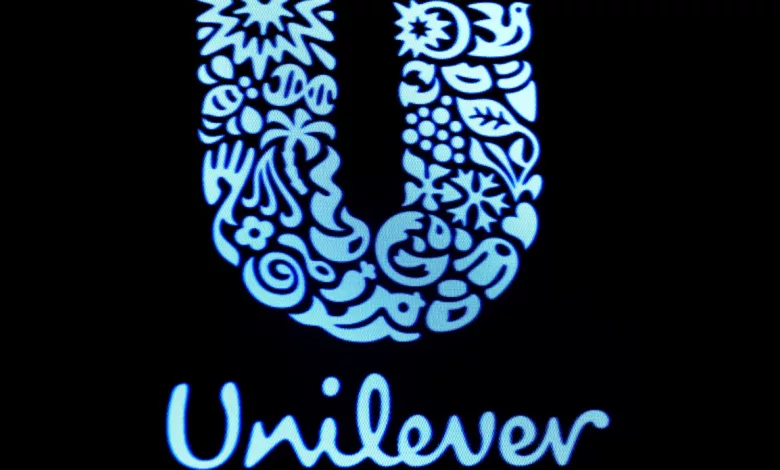 company logo unilever displayed screen floor nyse