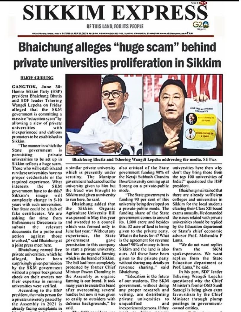 History says Sikkim is embroiled in providing fake degrees.