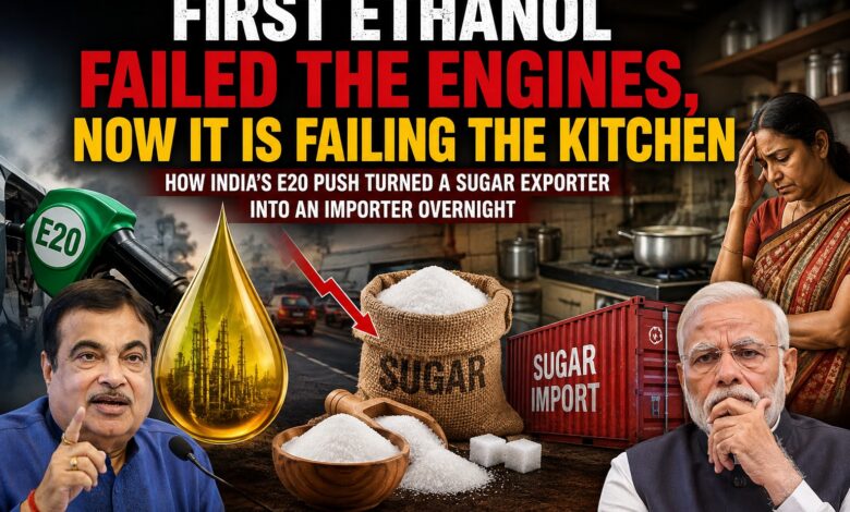 First Ethanol Failed the Engines, Now It Is Failing the Kitchen: How India’s E20 Push Turned India From Sugar Exporter Into Sugar Importer?