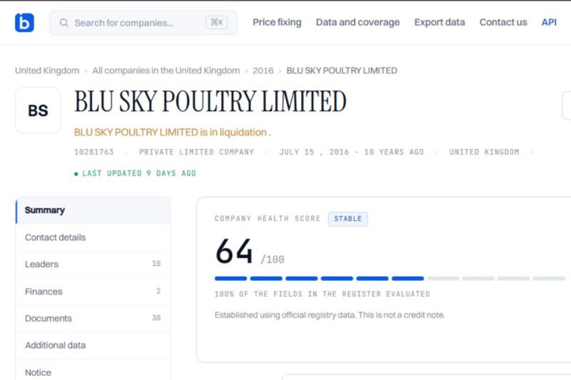 BLU SKY POULTRY LIMITED