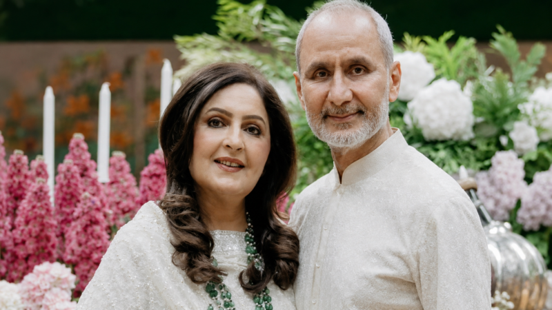 Kushal Pal (K.P.) Singh, Chairman Emeritus of DLF Limited, alongside his partner, Sheena.